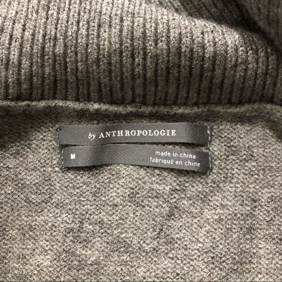 Anthropologie Sweater Cowl Neck Turtleneck Long Sleeves Banded Hem Gray Medium - Picture 5 of 7